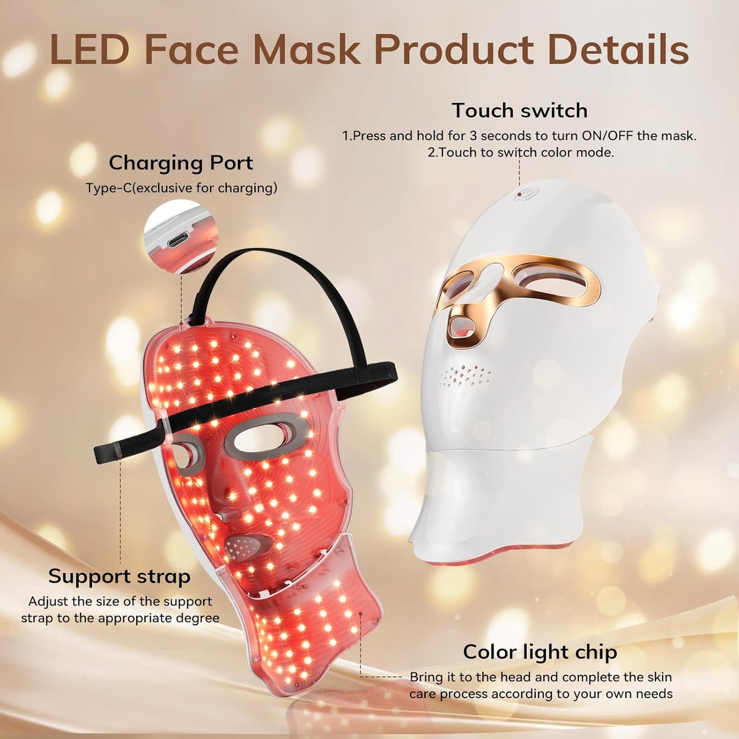 Genlora Red Light Therapy Mask for Face & Neck